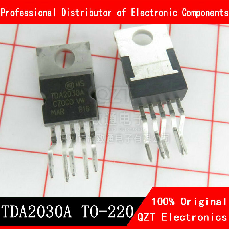 Amplificador de áudio linear tda2030 tda2030a, amplificador de áudio linear com curto-circuito e proteção térmica ic, com 10 peças