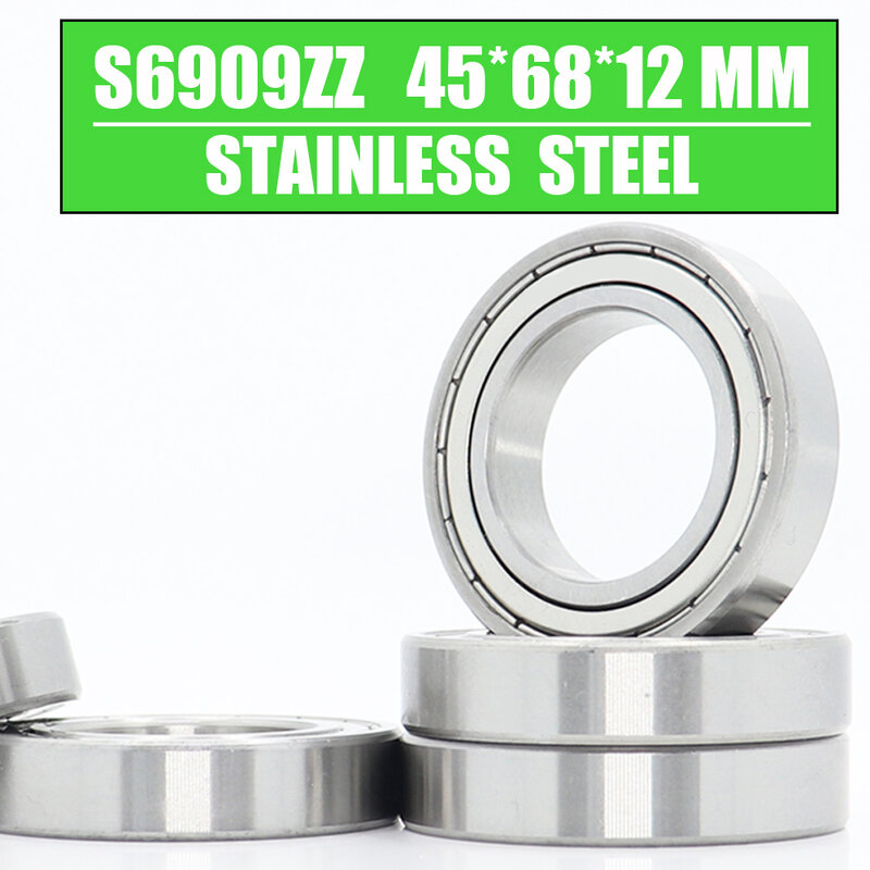 S6909ZZ Bearing 45*68*12 mm 5Pcs High Quality 440C S 6909 Z ZZ S6909 Stainless Steel S6909Z Ball Bearings