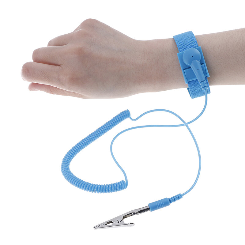 Pulsera antiestática inalámbrica, brazalete electrostático con Cable de descarga ESD ajustable, correa de muñeca de mano con pulsera de repuesto