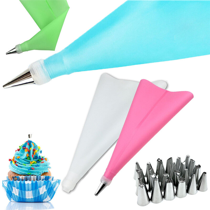 26/20/18Pcs/Set Stainless Steel+Plastic Cakes Decoration Pastry Nozzle Set Multi Purpose With Cream Pastry Bag Kitchen Gadgets