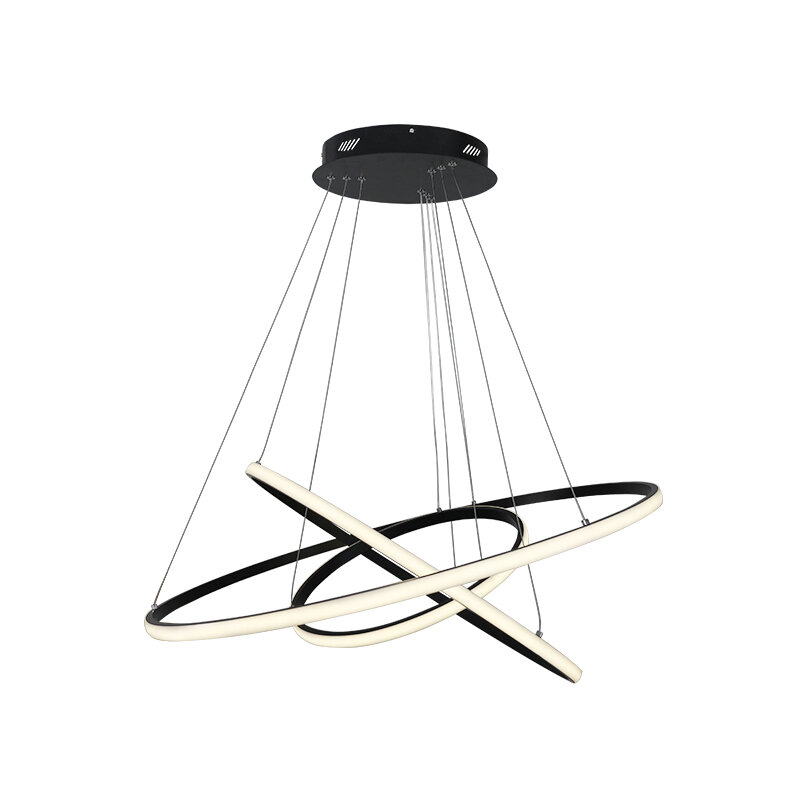Современный светодиодный подвесной светильник для гостиной, столовой, белого/золотого/кофейного/черного цвета, круглые кольца, осветительная лампа для дома, внутреннее освещение