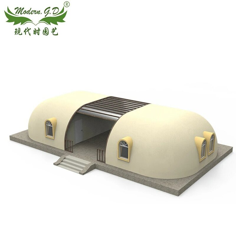 خيمة كروية معيارية مسبقة الصنع على شكل قبة ، منزل تجاري متعدد النوافذ ، أثاث متحرك