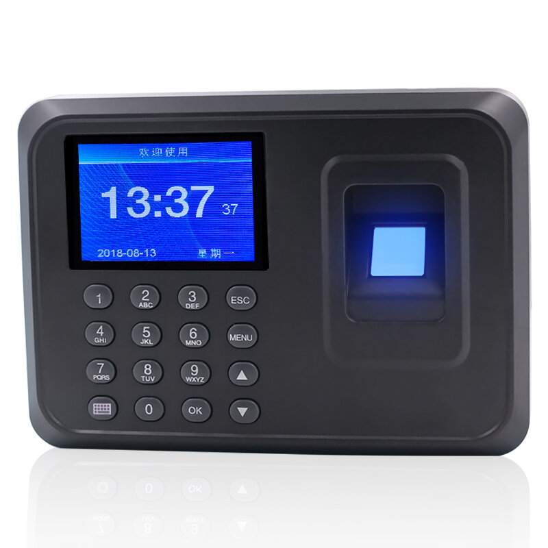 2.4 "cor tft lcd display usb biométrico de impressão digital sistema comparecimento do tempo e sistema controle gravador tempo para empregado escritório