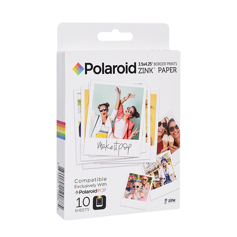 Фотобумага Polaroid 3,5x4,25 дюйма премиум класса Zink Border Print (40 листов), совместимая с мгновенной камерой Polaroid POP