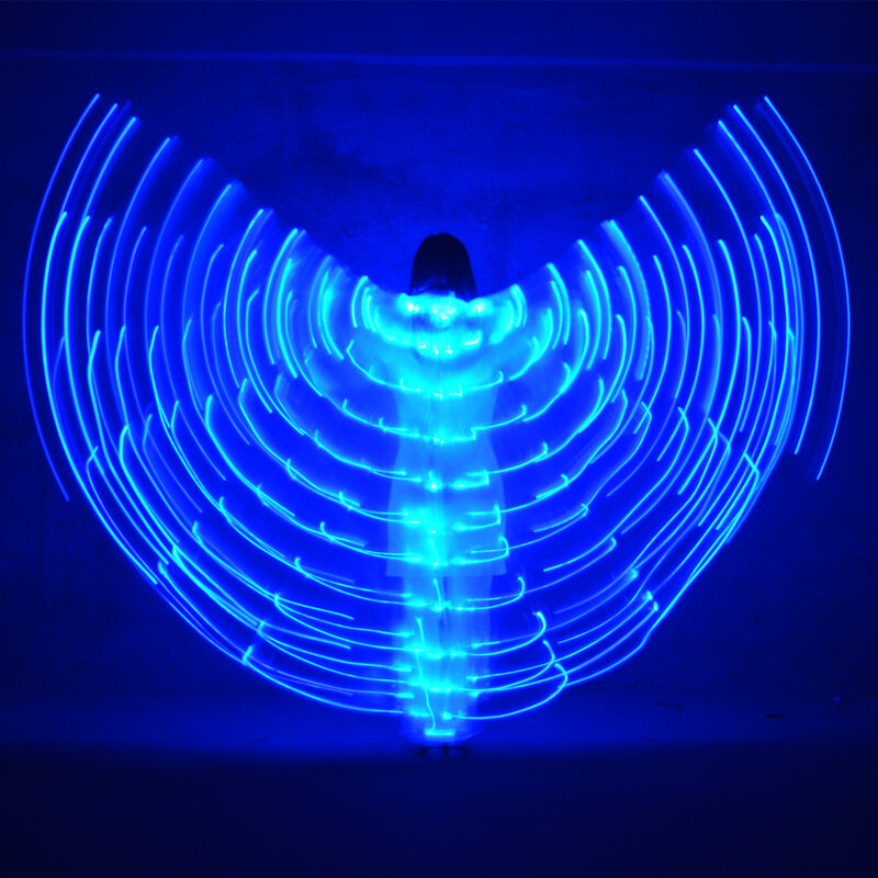 Taniec brzucha skrzydła LED dzieci wydajność fluorescencyjny motyl Isis skrzydła taniec brzucha Bellydance karnawał Led kostiumy pokazuje