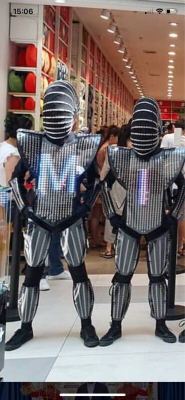 LED Robot Costume Ballerino Abbigliamento Nightclub Stage di Usura Prestazioni di Promenade