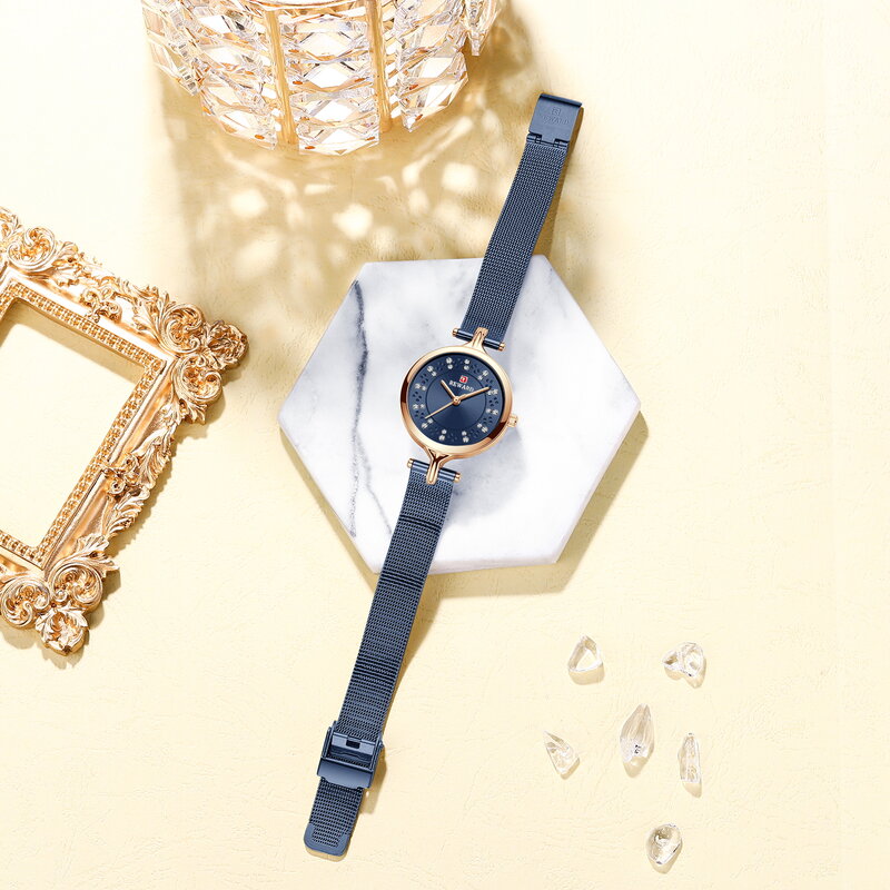 Relojes de cuarzo para mujer, pulsera de lujo a la moda, resistente al agua, de acero inoxidable