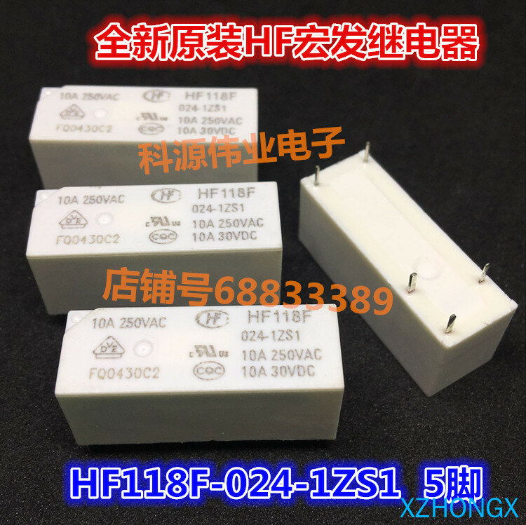 Rơ Le De JQX-HF118F 024-1ZS1 24VDC 5PIN 10A