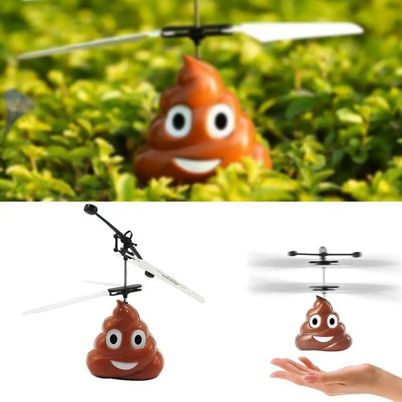 Poop Shaped Flying Hovering UFO Infrared Sensor Hand Induced LED Kids Flying Toys
