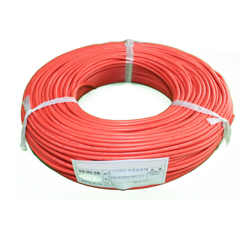 2 м силиконовый провод 8 10 12 14 16 18 20 22AWG теплостойкий мягкий силиконовый кабель (1 метр красный + 1 метр Черный)