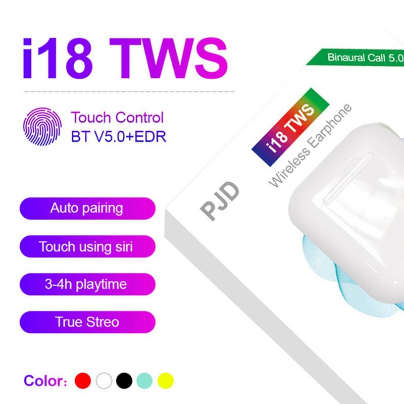 I18 TWS Wireless Earphones Bluetooth Earphone Earbuds Touch Control Android Ios Color Pods Headset Pk Inpods12 I12 TWS Headphone
