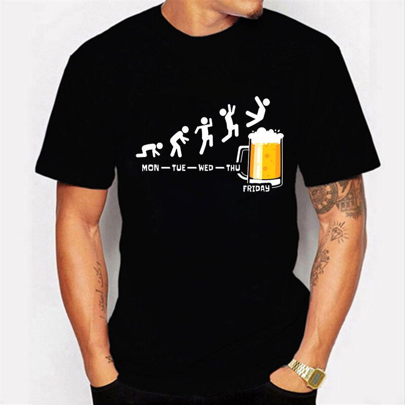 Camisetas con estampado de cerveza para hombre y mujer, camisetas divertidas con estampado de Hip Hop, ropa de calle Ulzzang Harajuku,camiseta hombre