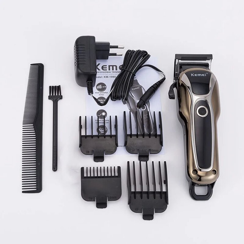 KEMEI Hair Trimmer Professional Rechargeable Electric Hair Clipper Men Haircut Adjustable Cordless Electric shaver hair clipper