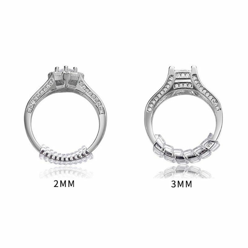 Confezione da 12 4 misure regolatore di dimensioni dell'anello di serraggio a spirale per la protezione dei gioielli ad anello sciolto