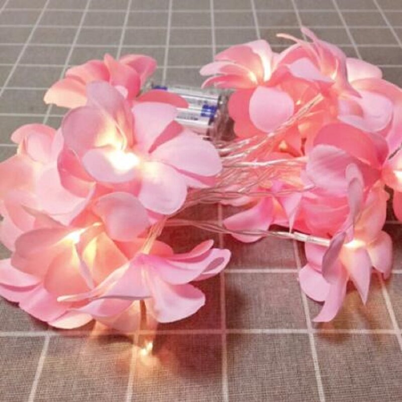 DIY Plumeria LED 문자열 빛 배터리 USB EU 플러그 전원 Frangipani 꽃 갈 랜드 빛 휴일 파티 크리스마스 침실 Decoratio