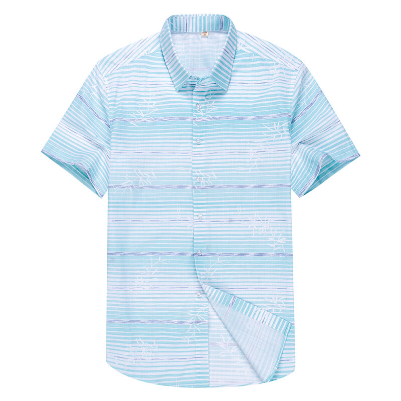 2023 New style Summer Short Sleeve Plaid Shirts Fashion Men Business Formal Casual Shirts  Slim Fit Shirts Plus Size 38-44