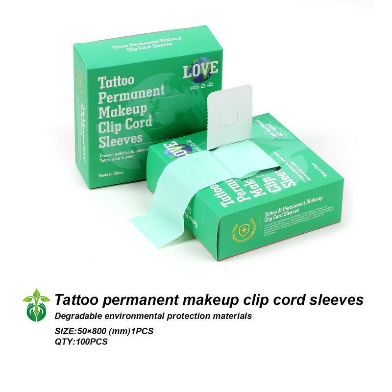 Fundas desechables degradables para Clip de tatuaje, rollo de cubiertas para accesorios de tatuaje, TC121, 100 Uds.