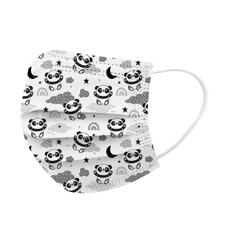 10/100Pcs maschere per bocca usa e getta per bambini maschera per bambini Cartoon Panda stampa maschera per scudo facciale 3 strati Mascarillas protettive Ninos