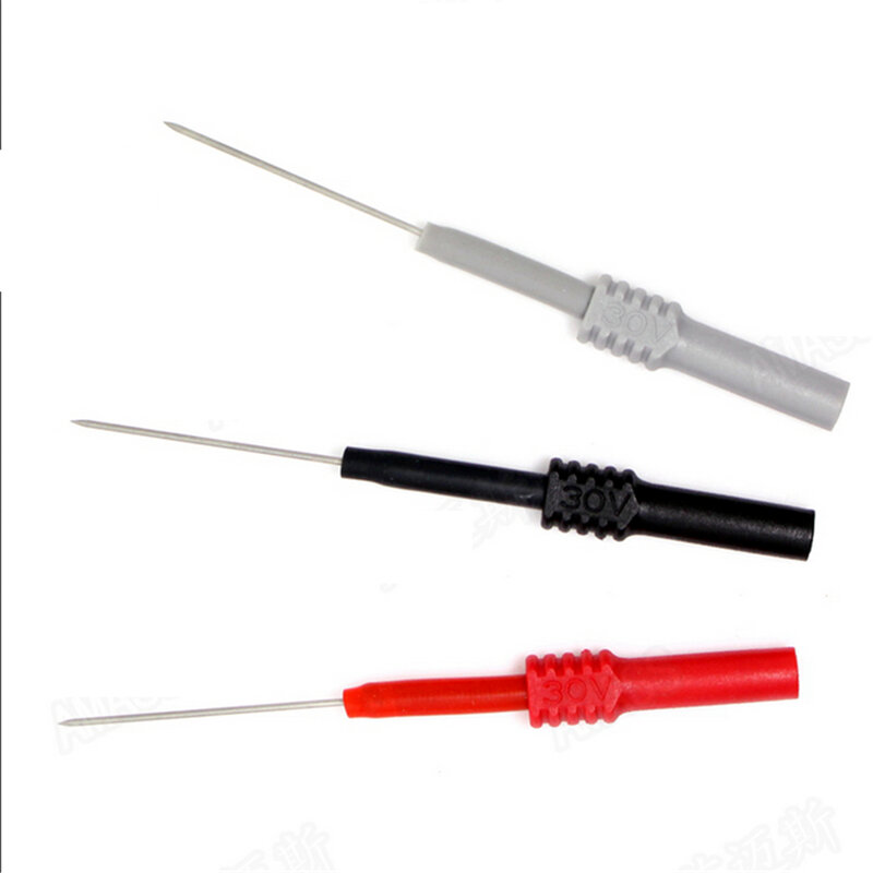 Cleqee P5009 10 Stuks Zachte Pvc Isolatie Piercing Naald Niet-destructieve Multimeter Test Probes Rood/Zwart