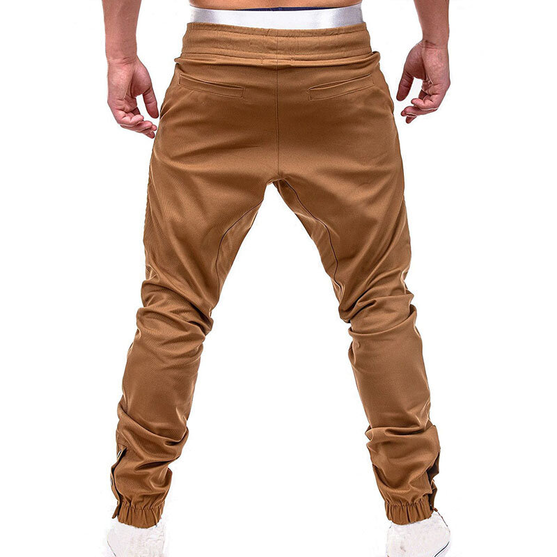 Męskie spodnie joggery na co dzień solidne cienkie spodnie Cargo męskie spodnie z kieszenią nowe męskie spodnie sportowe Hip Hop Harem ołówek
