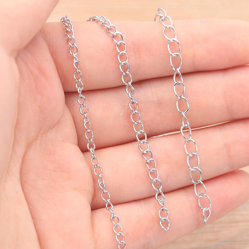 5 Meters/Lot 3 Size Stainless Steel Polishing Necklace Tail Chains For DIY Jewelry Findings Making Materials Handmade Supplies