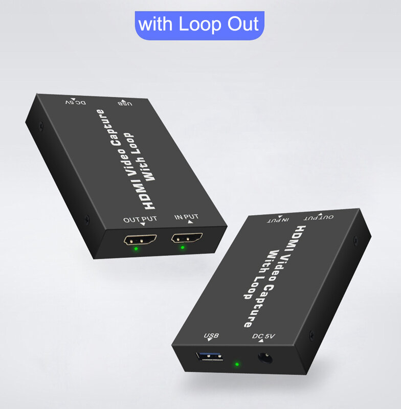 4K HDMI a USB 2.0 TV Loop Out scheda di acquisizione Audio Video 1080P piastra di registrazione Video Grabber per OBS Switch gioco Streaming Live