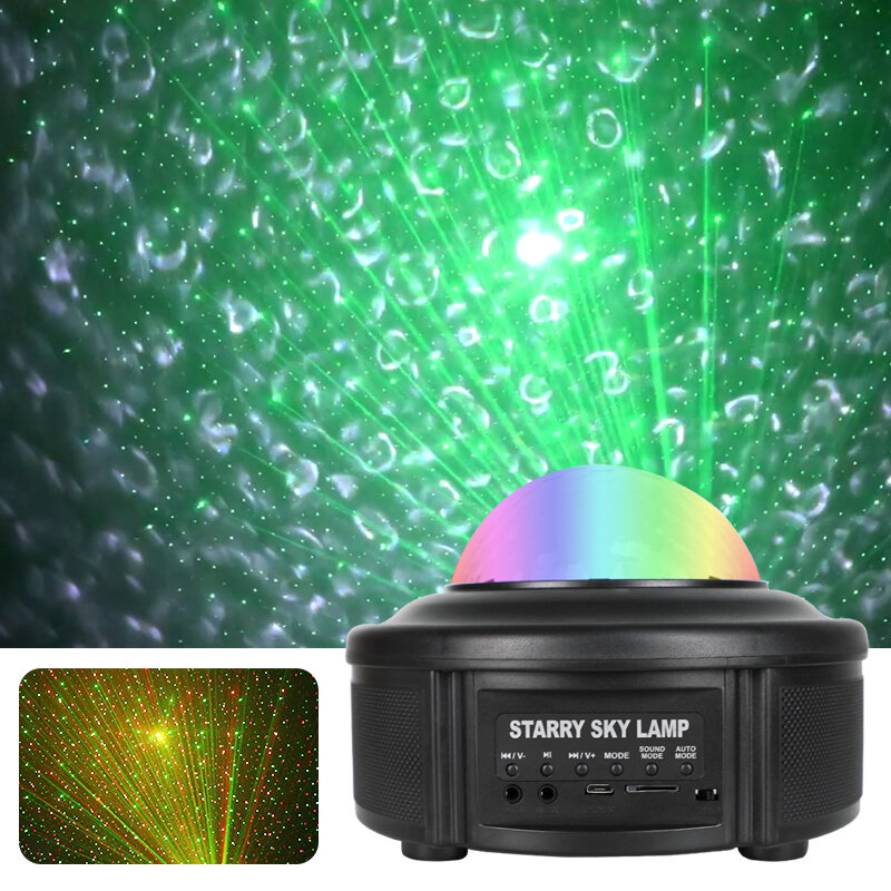 Home KTV Planetarium Galaxy Star Sky Nebula Led Projection Night Lights Laser Show Water Wave Music Player Starry Lamp Projector