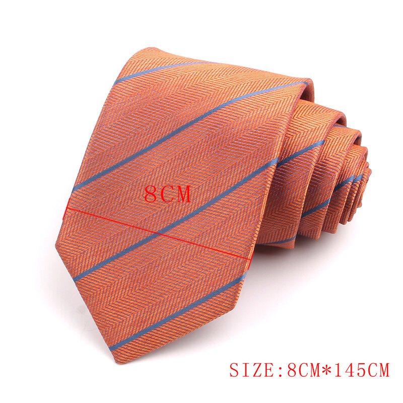 Jacquard Striped Ties For Men Women Caramel Color Tie Gravatas Classic Blue Stripe Mens Neckties For Party Wedding Groom Ties