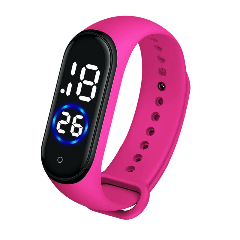 Relojes de pulsera deportivos informales para hombres y mujeres, pulsera Digital electrónica LED de silicona de Color caramelo para niños y niñas