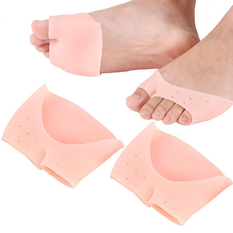 1Pair Professional Silicone Gel Toes Separator for Hallux Valgus Orthotic Insoles Toe Correction Cushion Forefoot Pad Inserts