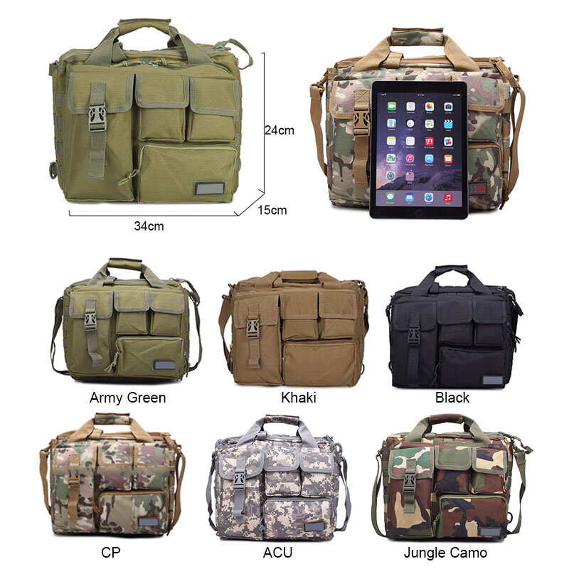 Военные тактические сумки для ноутбука 15 дюймов, дорожный мессенджер с одним ремешком на плечо для кемпинга и занятий спортом на открытом воздухе, мягкая сумка