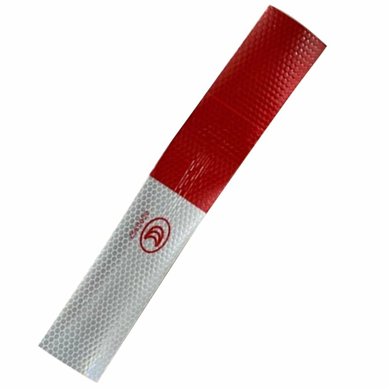 Car Reflective Film Warning Tape Truck Annual Inspection Crystal Color Grid Reflective Strip Red And White Reflective Stickers
