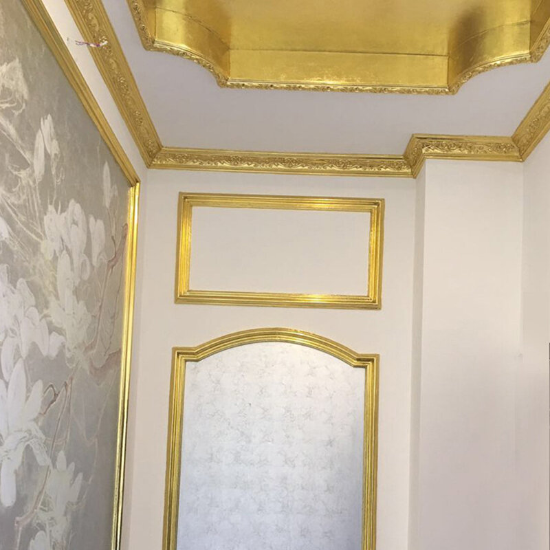 100 stücke Goldfolie Dekor goldene Kupfer blatt Deckblätter Vergoldung DIY Kunst Handwerk Papier Vergoldung Handwerk dekorative Aufkleber Dekor # w0