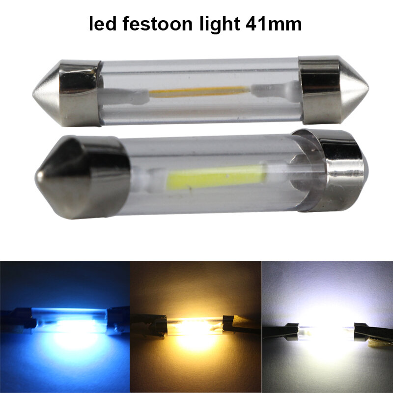 LED 꽃줄 조명, 31mm, 36mm, 39mm, 41mm, C3W, C5W, C10W, Canbus 6, 12, 24 V 볼트, COB 번호판 전구, 6V, 12V, 24 V, 인테리어 돔 램프