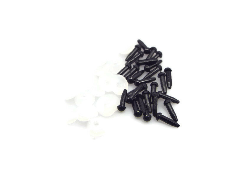 Yeux noirs d'animaux Amigurumi, accessoires de bricolage, en plastique, artisanat, beurre, pour crochet, en peluche, EN71, 1.8/2/2.5/3/3/4/5/6mm