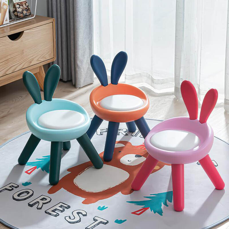 Taburete antideslizante para niños, silla colorida gruesa de plástico, muebles de guardería para el hogar, taburete pequeño