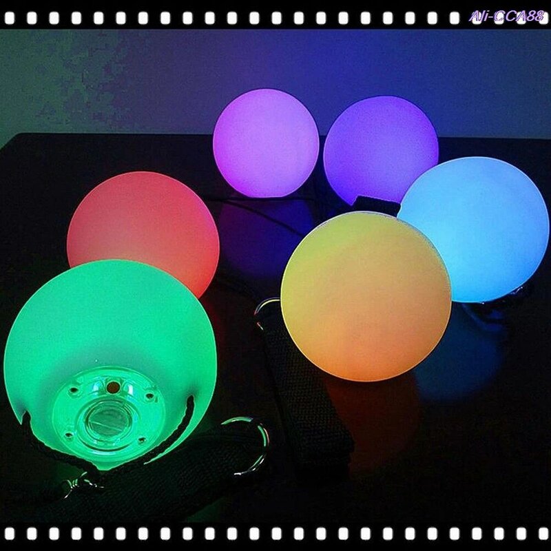 Светодиодный шар POI, светящийся шар для жонглирования, уровень для танца живота, ручные шарики для йоги, движений, фитнеса, реквизит, светящиеся неоновые светящиеся шарики