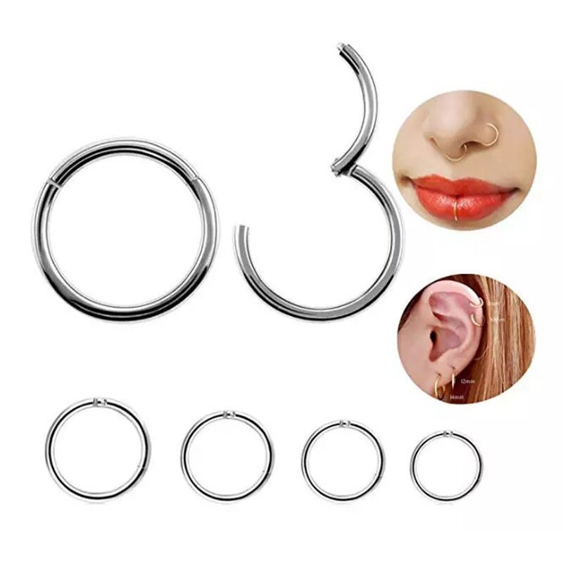 1PC Surgical Steel Tornito Nose Clicker 16G 18G Septum Piercing Clicker Ear Cartilage Pircing Earring Helix Septum Cliker Ring