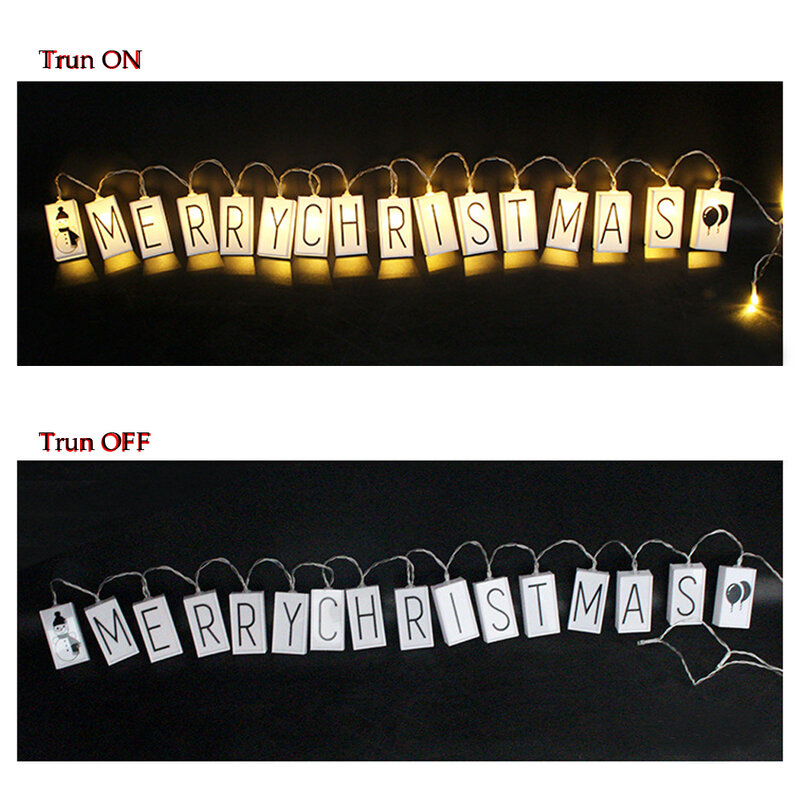 Caja de luz Led con combinación de letras, luces de mesa alimentadas por batería, 1,5 m, 10Led, 3m, 20Led, decoración de boda y Navidad