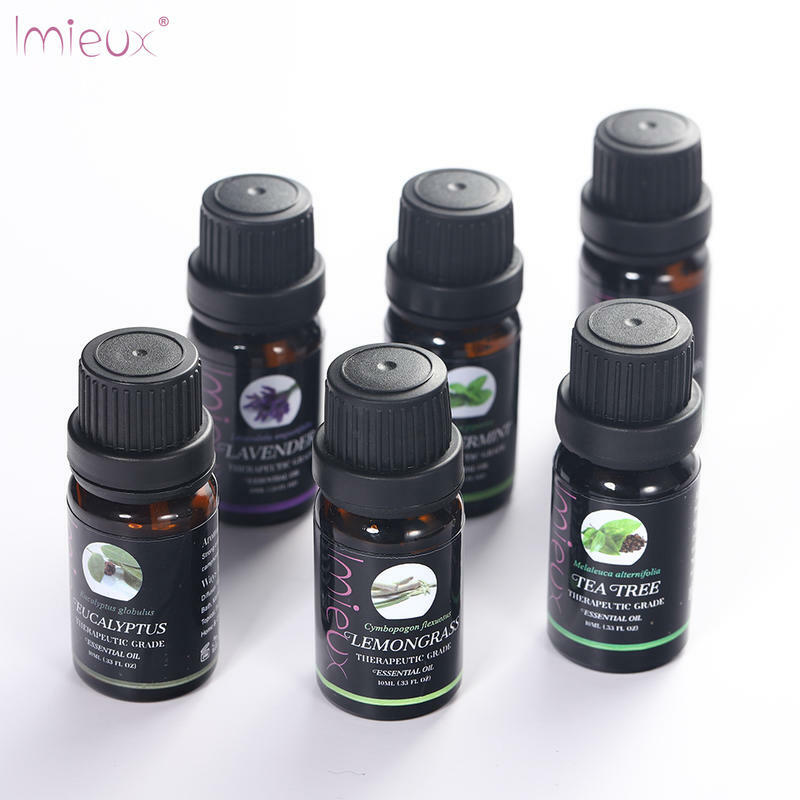 Imieux óleo essencial de plantas puras, 6 pçs/set caixa de presente 10ml, aromaterapia, difusor de banho, laranja, lavanda