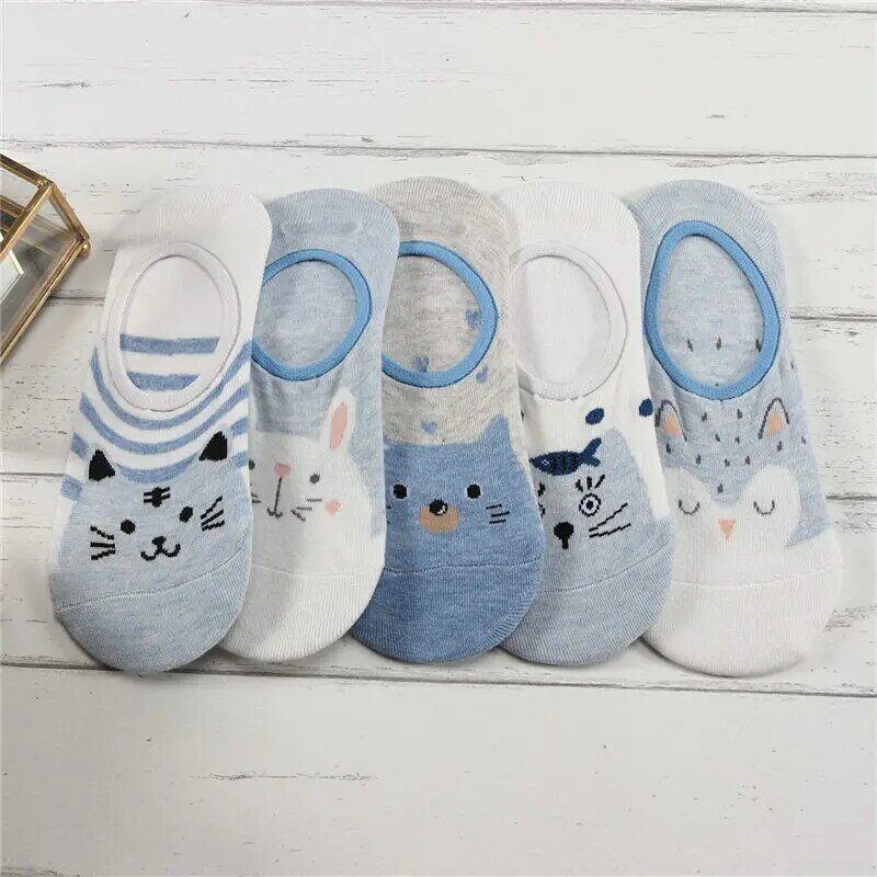 27 stil 10 Stück = 5 Paare/los Nette Harajuku Tier Frauen Socken Set Lustige Frühling Katze Hund Kaninchen Panda Niedrigen cut Kurze Socke Glücklich