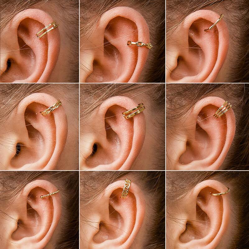Clip per l'orecchio Color oro Punk senza Piercing per le donne gioielli in rame semplici accessori per la personalità creativa regali