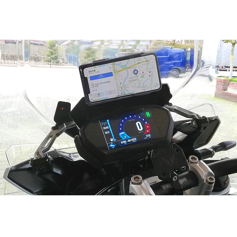ใหม่รถจักรยานยนต์ด้านหน้าโทรศัพท์ขาตั้งผู้ถือโทรศัพท์สมาร์ทโฟน GPS Navigaton แผ่นวงเล็บ2018 2019 2020สำหรับ Tiger 1200