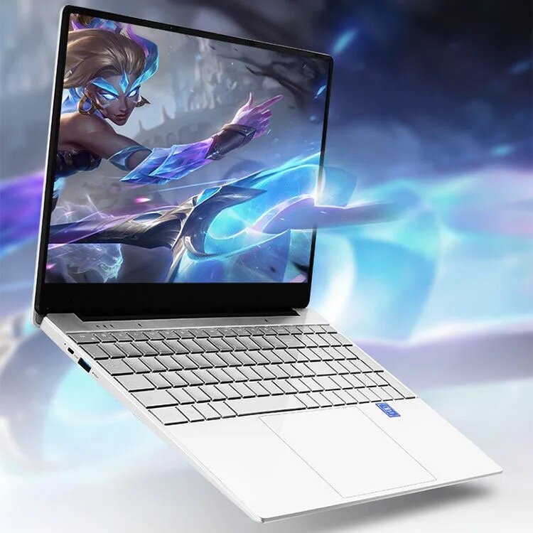 Laptop barato prateado para jogos, computador com 6G RAM, notebook para PC gamer, chinês 13.3"