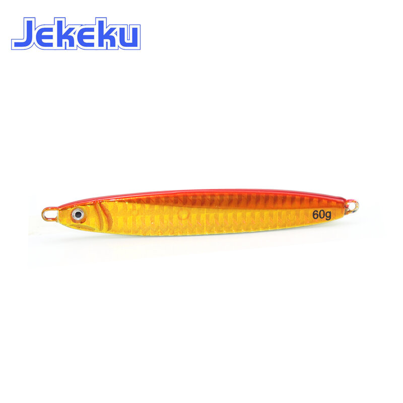 JEKEKU-señuelo de Metal para pesca de lubina, cebo Artificial de plomo, 30g, 40g, 60g, 80g, 100g, 1 unidad
