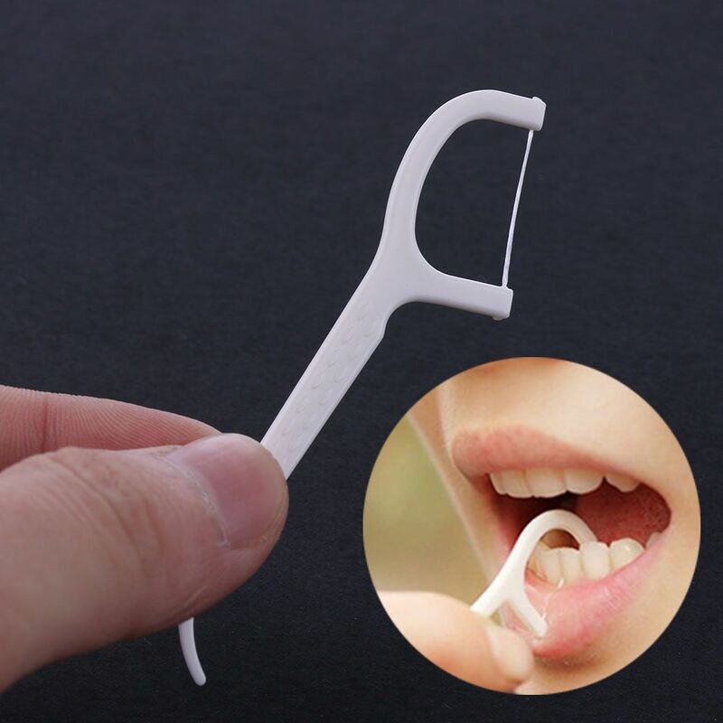 100 szt. Szczoteczki do zębów z nicią dentystyczną pielęgnacja jamy ustnej miecz z zębami