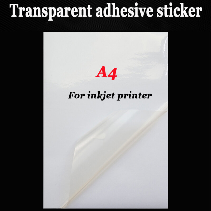 Kertas Cetak Perekat Otomatis Transparan Inkjet A4 Stiker Label Hewan Peliharaan 85 Mikron Lapisan Tembus Pandang Tahan Air