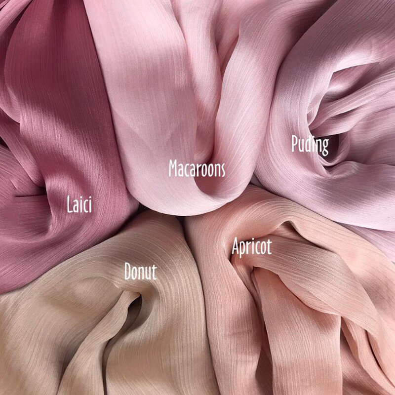 Новые сморщенные атласные шелковые хиджабы для женщин, Длинные однотонные хиджабы, 21 цвет