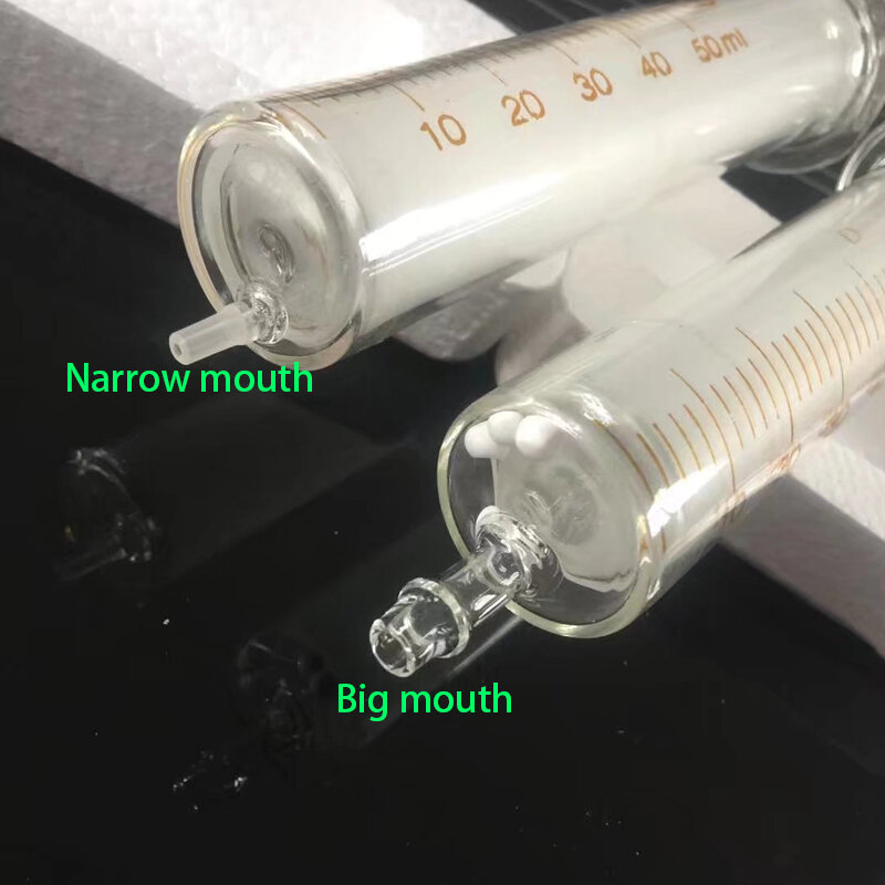 Seringa de injeção de vidro descartável para laboratório, 1ml-120ml, injetor líquido, pipeta de transferência, amostrador