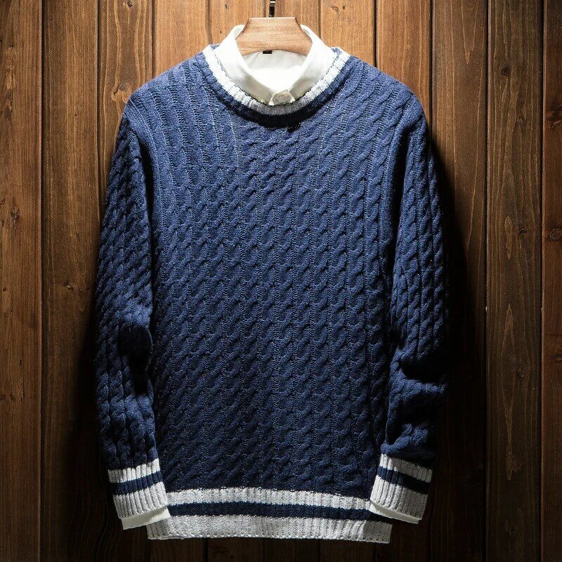 MRMT 2023 markowy sweter męski z okrągłym kołnierzem sweter z dzianiny dla młodzieży męskiej z długimi rękawami w czystym kolorze